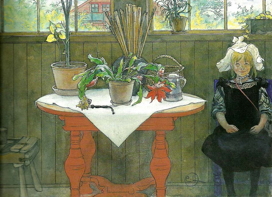 Carl Larsson kaktus-lisbeth i ateljen